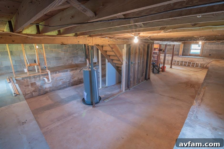 Clean and well-organized HVAC ductwork in a basement