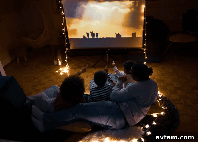 Crafting the Perfect In Home Family Getaway 3 A modern and organized family media room with smart lighting and comfortable seating