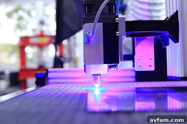 Laser Marking Machine in a Workshop A high-tech laser marking machine in a modern workshop