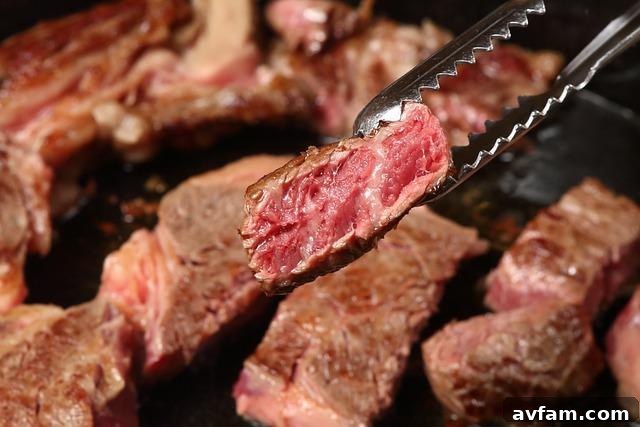 perfectly cooked beef