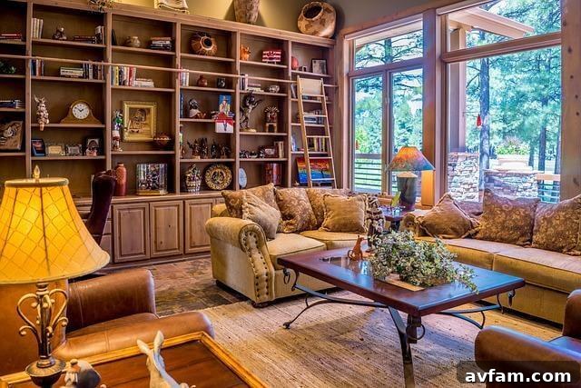 Living room with understated furniture and large window