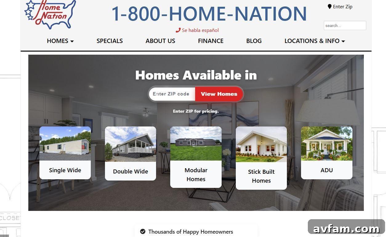 Home Nation mobile home layout