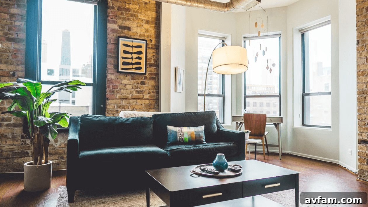 Modern living room with modern couch and coffee table