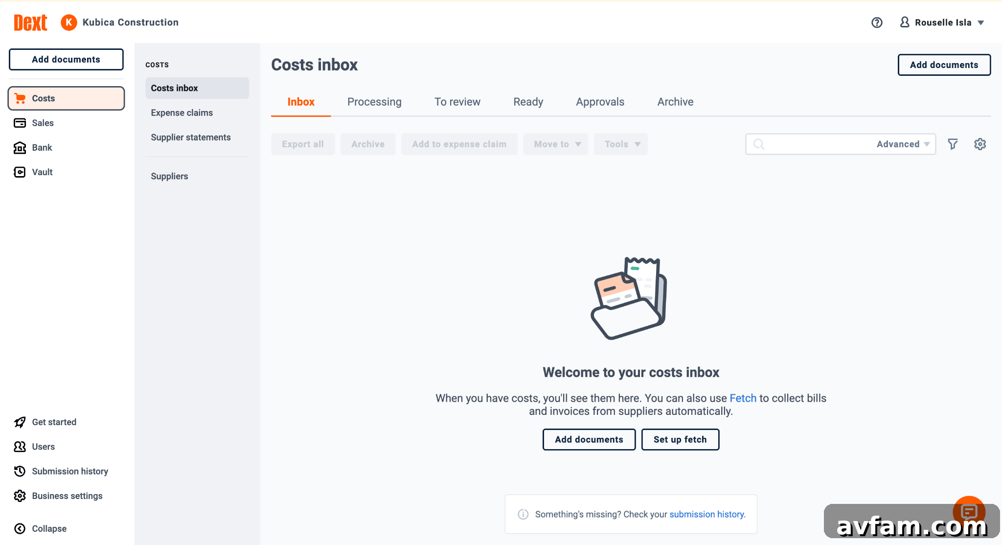 Dext: Best for capturing material receipts and subcontractor documents