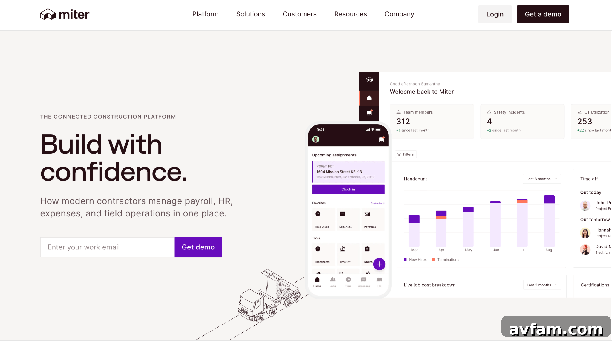Miter: Best for integrated construction payroll with built-in job costing