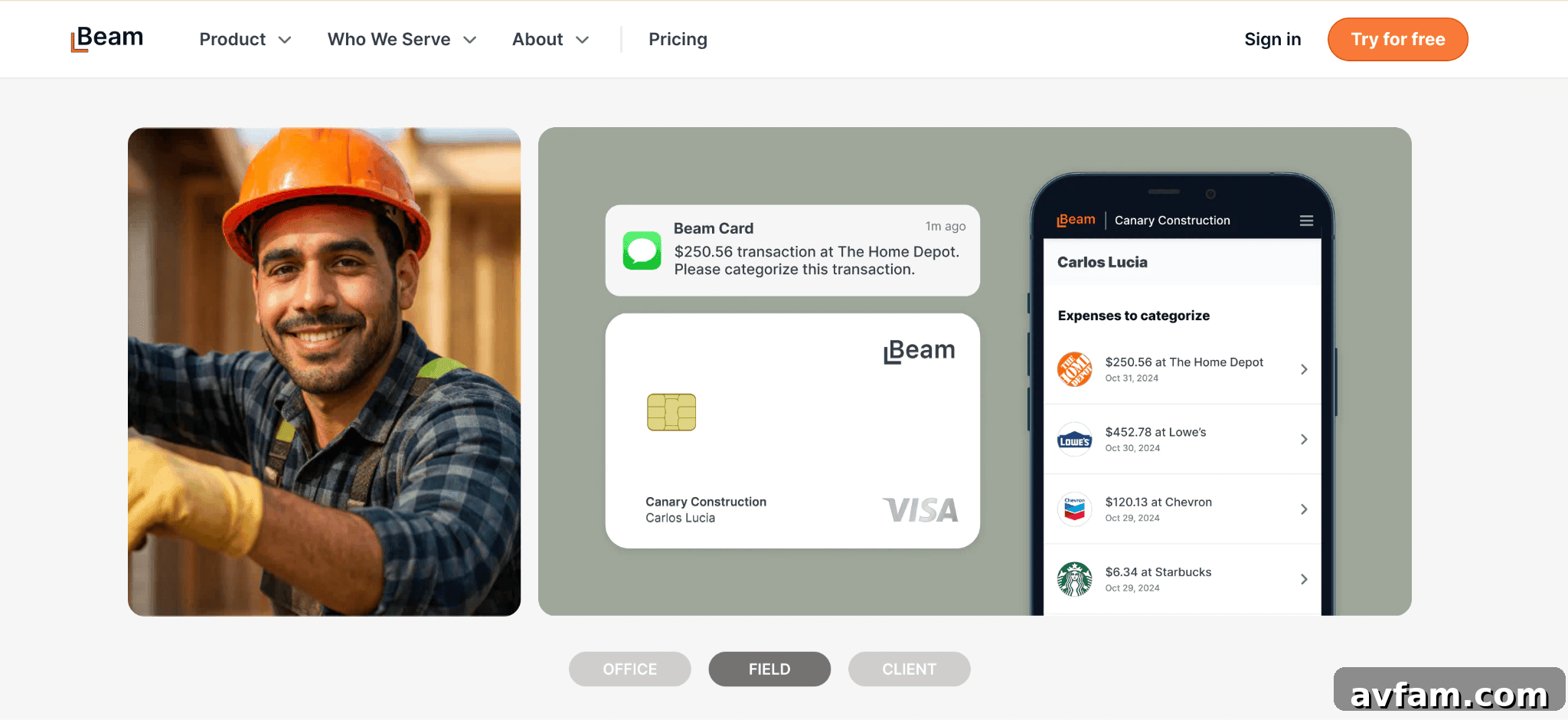 Beam: Best for residential contractors managing finances and expenses in one platform