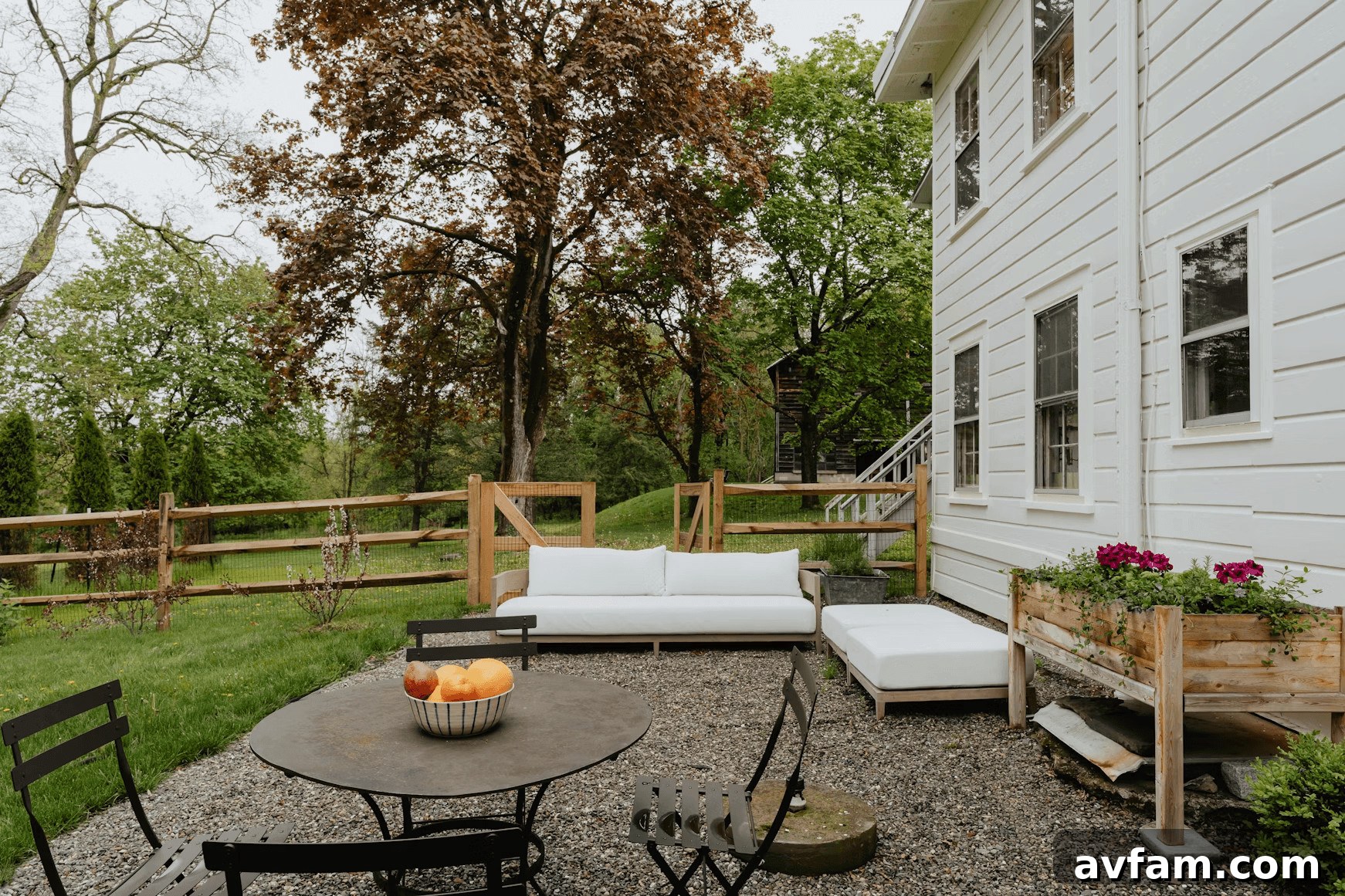 A well-planned patio with outdoor dining