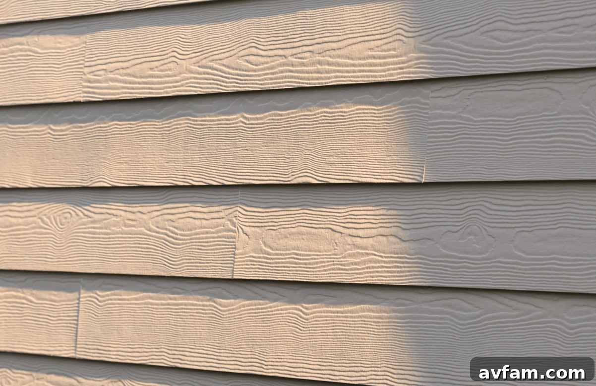 Close-up of house siding in Southwest Ohio affected by freeze-thaw winters.