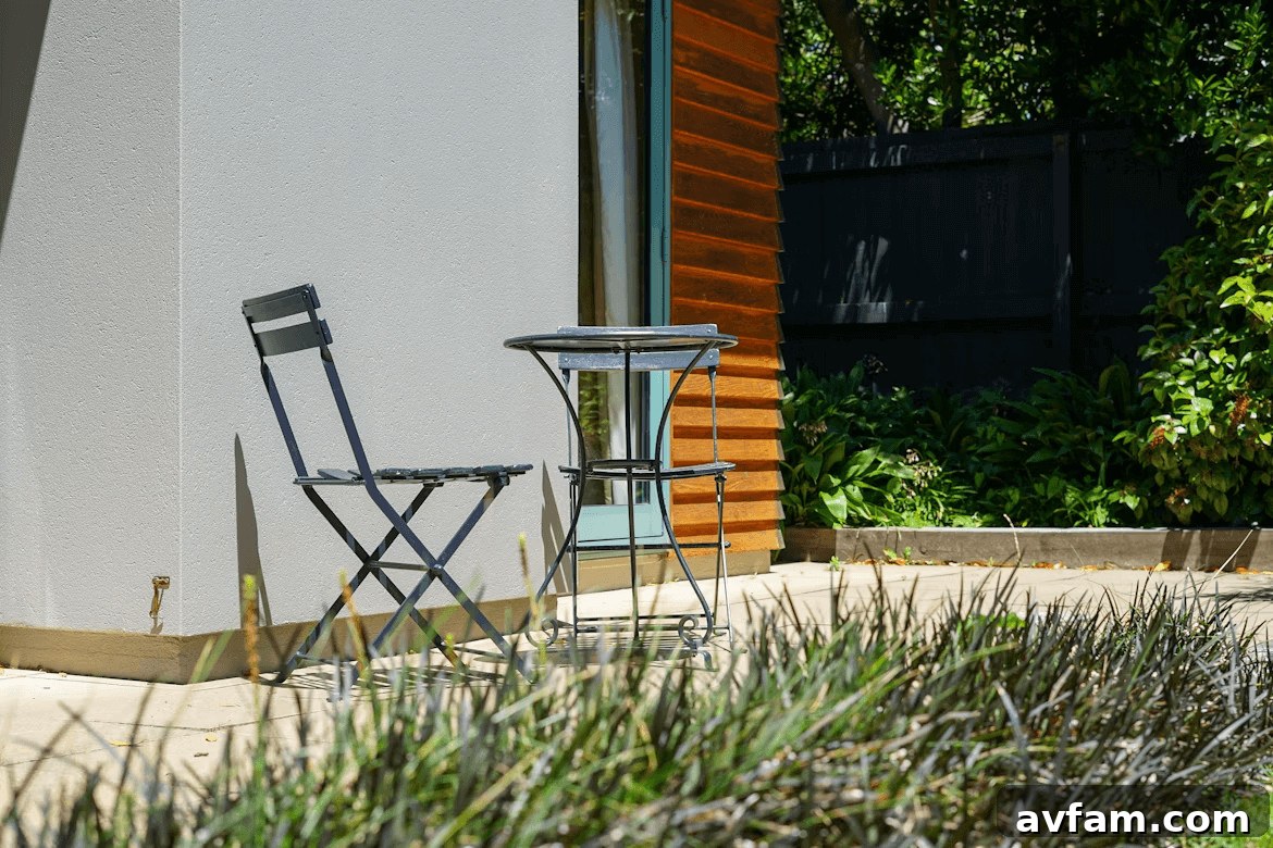 How to Choose Reinforcement for Your DIY Concrete Patio 2 Two chairs and a table on a newly built