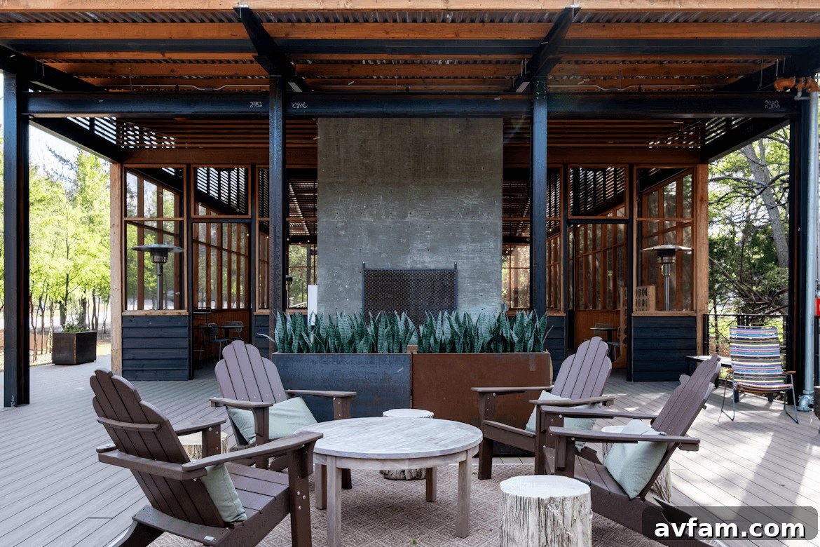 How to Choose Reinforcement for Your DIY Concrete Patio 3 Chairs on a wooden deck next to a