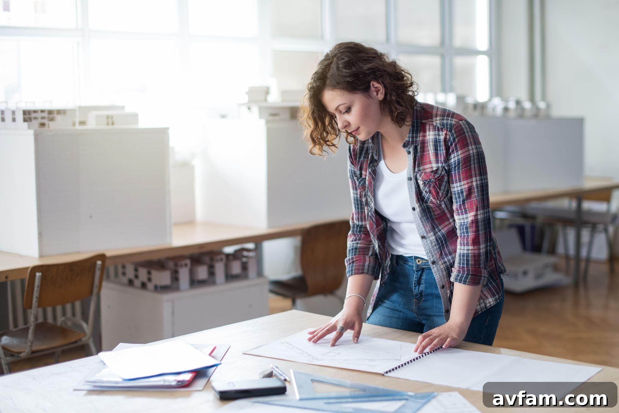 Person reviewing paper on a table