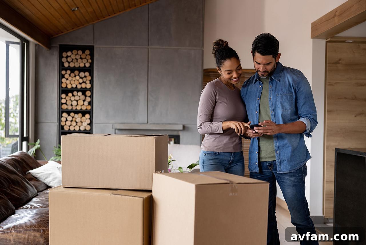 Man and woman with cardboard boxes