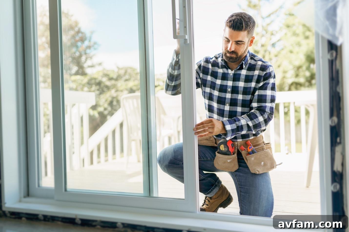 Year-Round Home Maintenance Calendar for Homeowners 2 Man installing sliding glass door