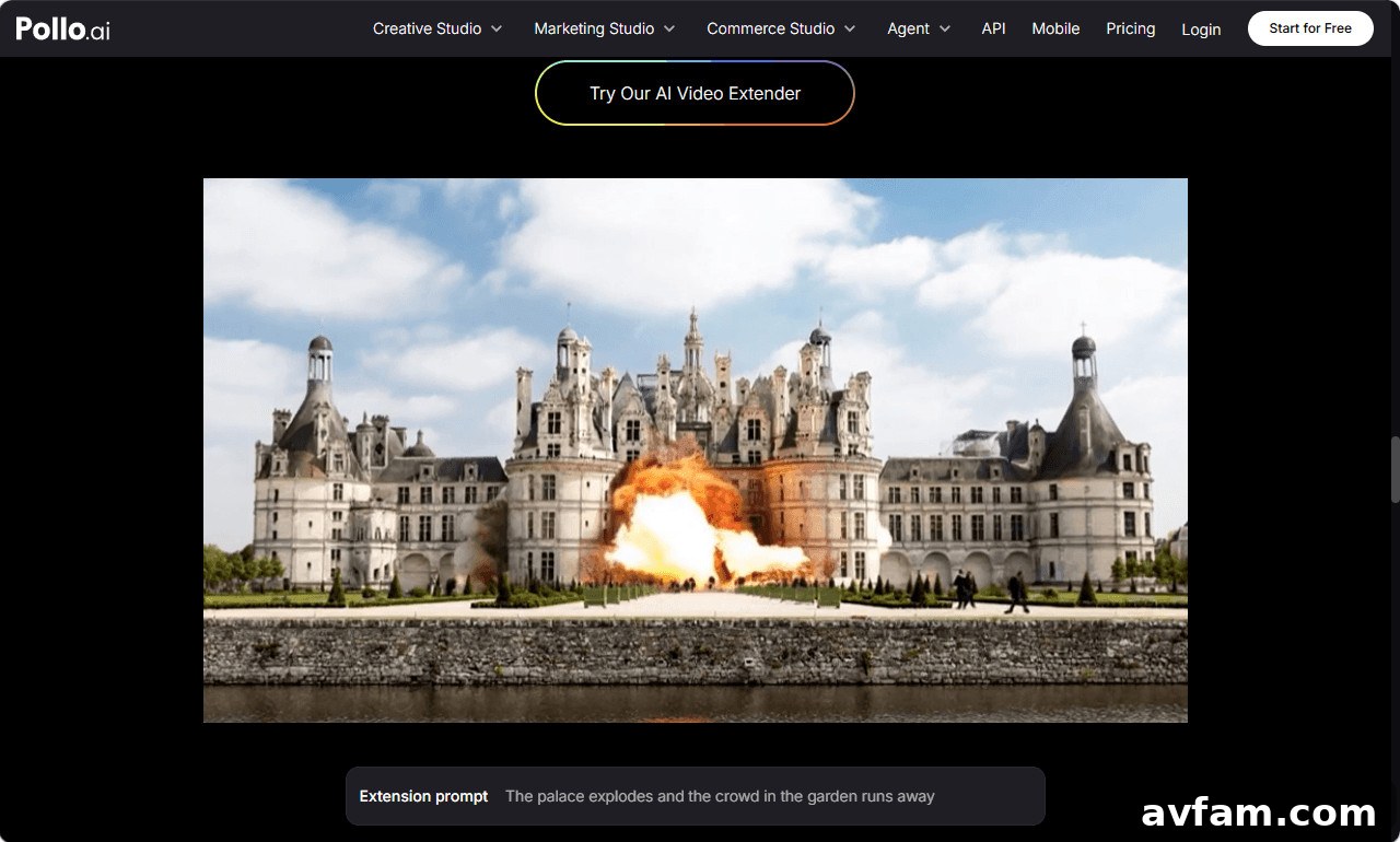 A castle engulfed in huge flames