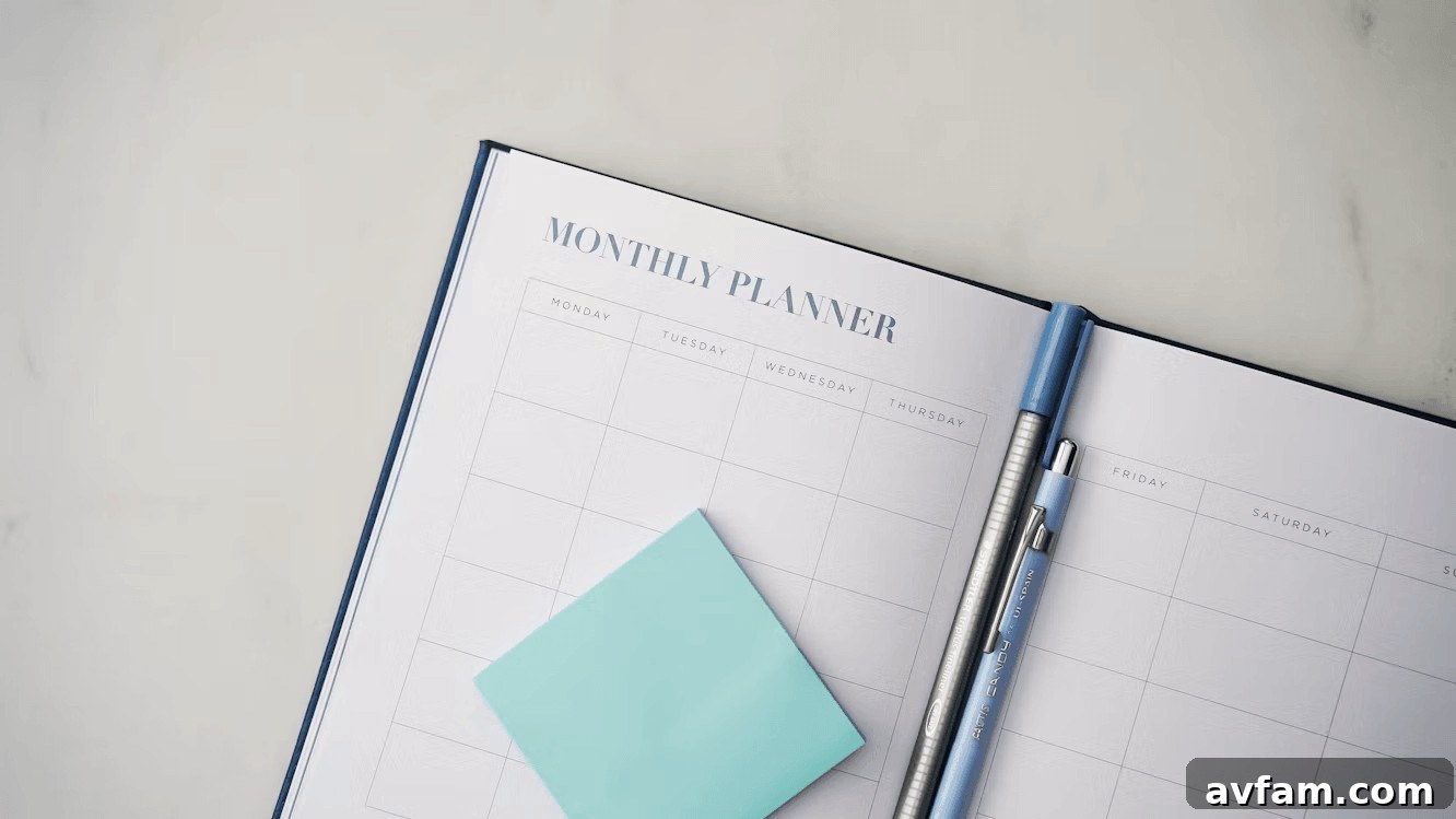 A planner with a pen for home improvement planning