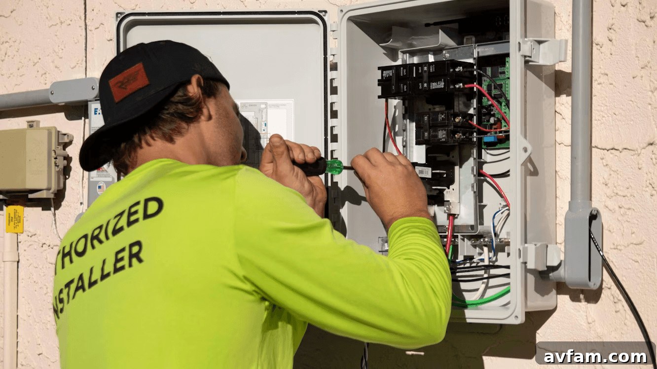 Man in green shirt working on an