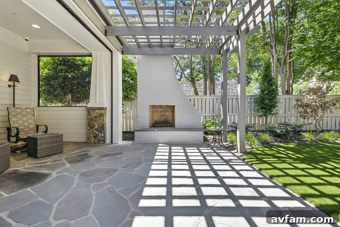 Customize Your Cantilever Patio Cover: Ideas and Options 2 Patio with fireplace and seating area under a